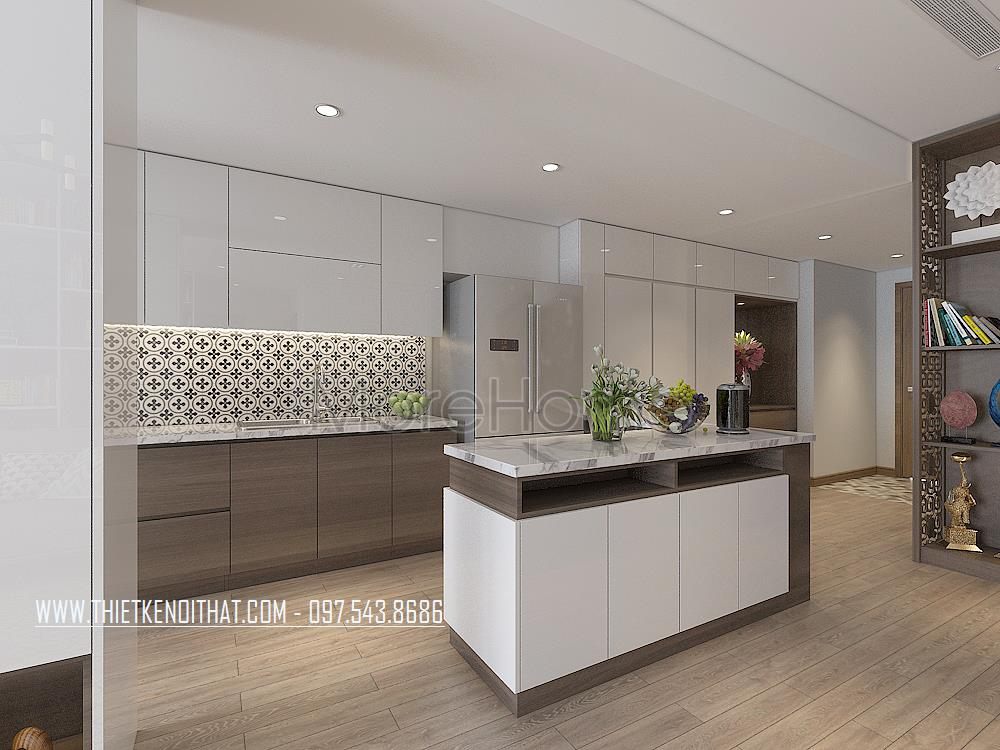 Thiết kế nội thất phòng bếp chung cư Park Hill Hai Bà Trưng, Hà Nội